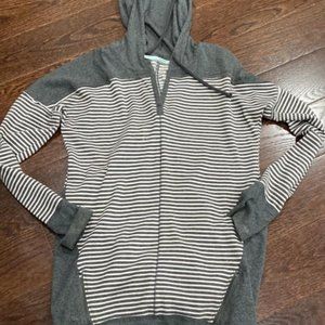 Gray and Cream Striped Hoody